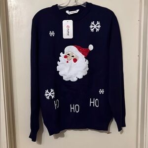 PatPat Festive Blue and Red Crewneck Sweater​